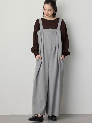 マタニティ パンツ|Wアジャスター付きオールインワン　マタニティ・授乳服【出産後も長く使える】|グレー