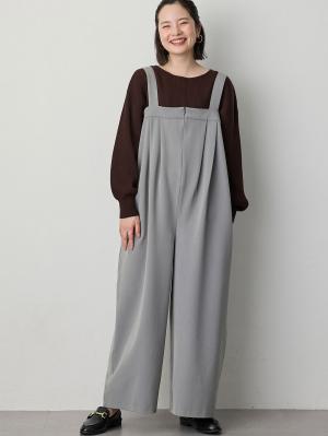 マタニティ パンツ|Wアジャスター付きオールインワン　マタニティ・授乳服【出産後も長く使える】|グレー