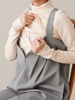 マタニティ パンツ|Wアジャスター付きオールインワン　マタニティ・授乳服【出産後も長く使える】