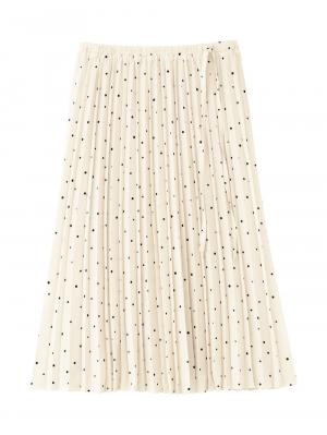 マタニティ スカート|ドット柄プリーツスカート　マタニティ・産後【出産後も長く使える】|オフ