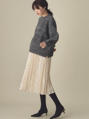 マタニティ スカート|ドット柄プリーツスカート　マタニティ・産後【出産後も長く使える】|オフ