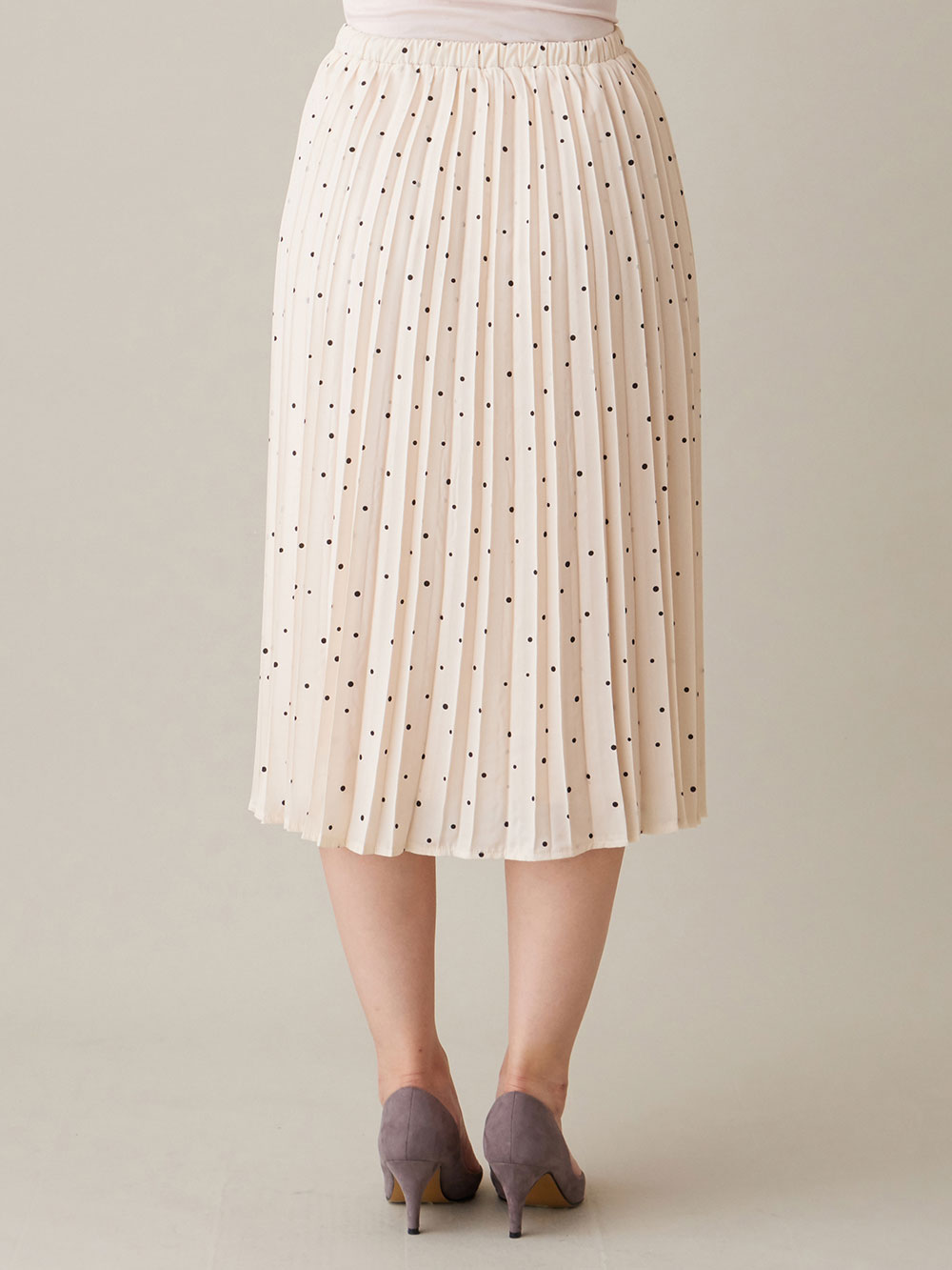 マタニティ スカート|ドット柄プリーツスカート　マタニティ・産後【出産後も長く使える】