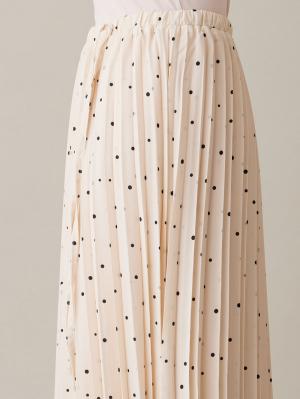 マタニティ スカート|ドット柄プリーツスカート　マタニティ・産後【出産後も長く使える】