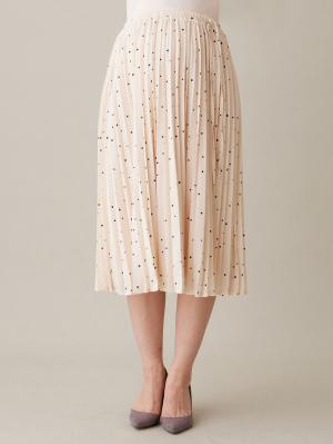 マタニティ スカート|ドット柄プリーツスカート　マタニティ・産後【出産後も長く使える】