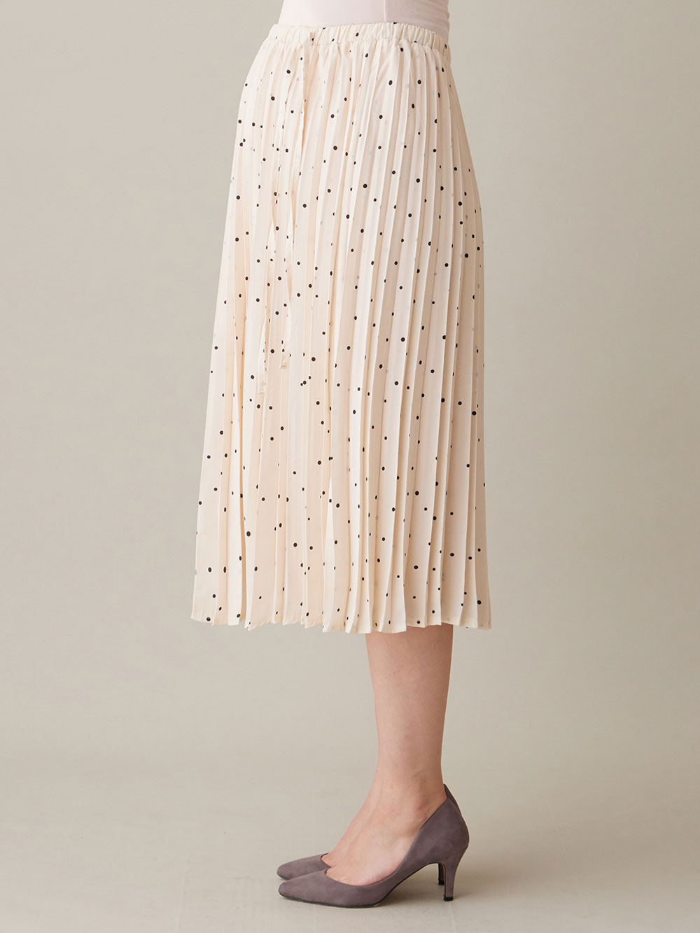 マタニティ スカート|ドット柄プリーツスカート　マタニティ・産後【出産後も長く使える】