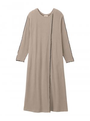 綿混長袖リブネグリジェ　マタニティ・産後授乳パジャマ【出産後も長く使える】 10469