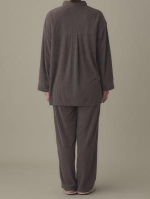 マタニティ パジャマ・ルームウェア|綿混パイルリブシャツ&パンツパジャマ　マタニティ・産後授乳パジャマ【出産後も長く使える】