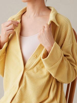 マタニティ パジャマ・ルームウェア|綿混パイルリブシャツ&パンツパジャマ　マタニティ・産後授乳パジャマ【出産後も長く使える】