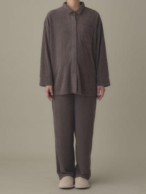 マタニティ パジャマ・ルームウェア|綿混パイルリブシャツ&パンツパジャマ　マタニティ・産後授乳パジャマ【出産後も長く使える】