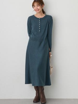 パールボタンワンピース　マタニティ・授乳服【出産後も長く使える】10473