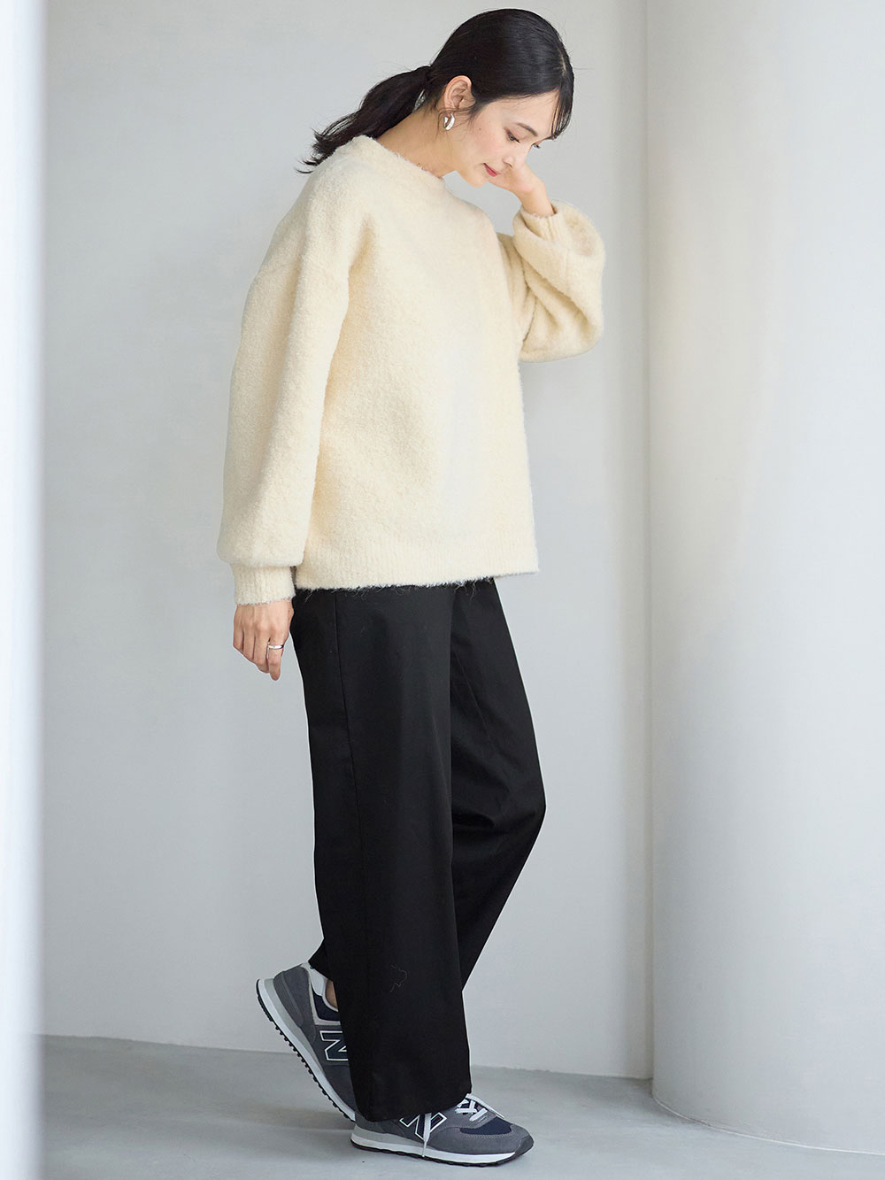 マタニティ トップス|ブークレーニット　マタニティ・授乳服【出産後も長く使える】|オフ