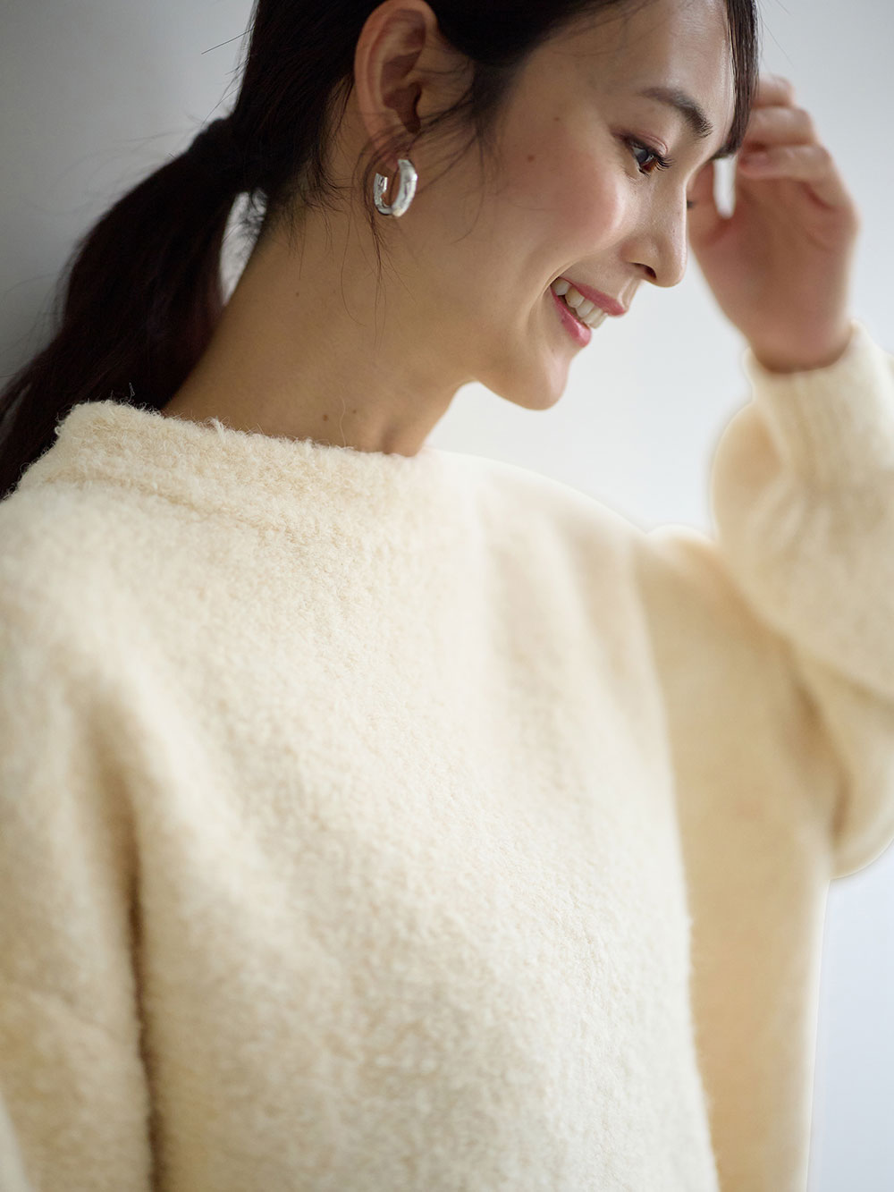 マタニティ トップス|ブークレーニット　マタニティ・授乳服【出産後も長く使える】|オフ