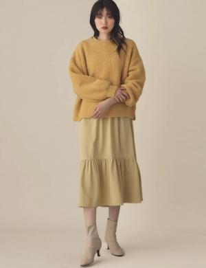 マタニティ トップス|ブークレーニット　マタニティ・授乳服【出産後も長く使える】|イエロー