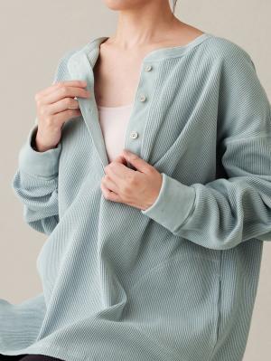 マタニティ パジャマ・ルームウェア|綿100％長袖サーマルビッグＴＥＥ&産後も使えるパンツパジャマ　マタニティ・授乳パジャマ【出産後も長く使える】