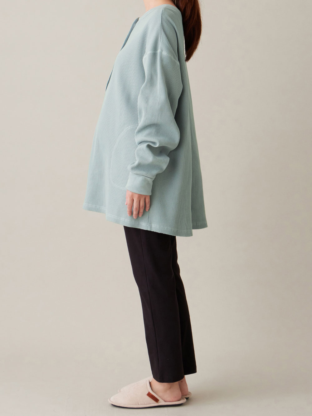 マタニティ パジャマ・ルームウェア|綿100％長袖サーマルビッグＴＥＥ&産後も使えるパンツパジャマ　マタニティ・授乳パジャマ【出産後も長く使える】