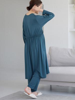 マタニティ パジャマ・ルームウェア|しっとり感触カシュクールワンピース&産後も使えるパンツパジャマ　マタニティ・授乳パジャマ【出産後も長く使える】|フォレストグリーン