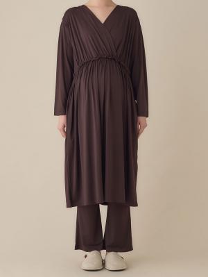 マタニティ パジャマ・ルームウェア|しっとり感触カシュクールワンピース&産後も使えるパンツパジャマ　マタニティ・授乳パジャマ【出産後も長く使える】