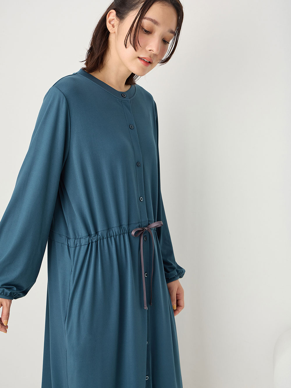 マタニティ パジャマ・ルームウェア|しっとり感触ウエスト切替ワンピース＆産後も使えるパンツパジャマ　マタニティ・授乳パジャマ【出産後も長く使える】|フォレストグリーン