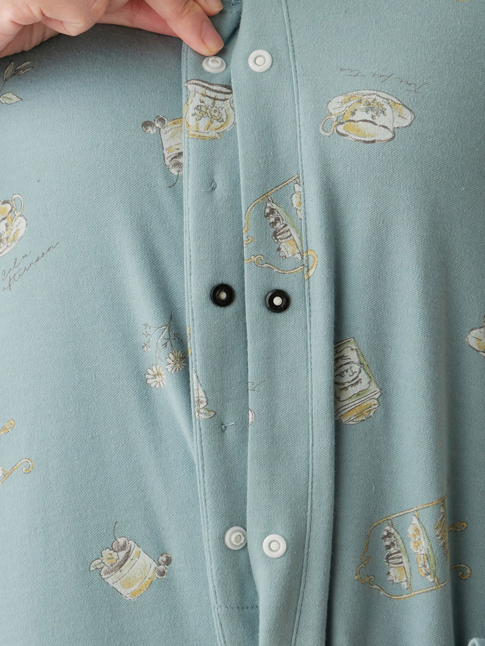 マタニティ パジャマ・ルームウェア|スムース素材ティータイムモチーフネグリジェ　マタニティ・産後授乳服【出産後も長く使える】Rosemadame（ローズマダム）