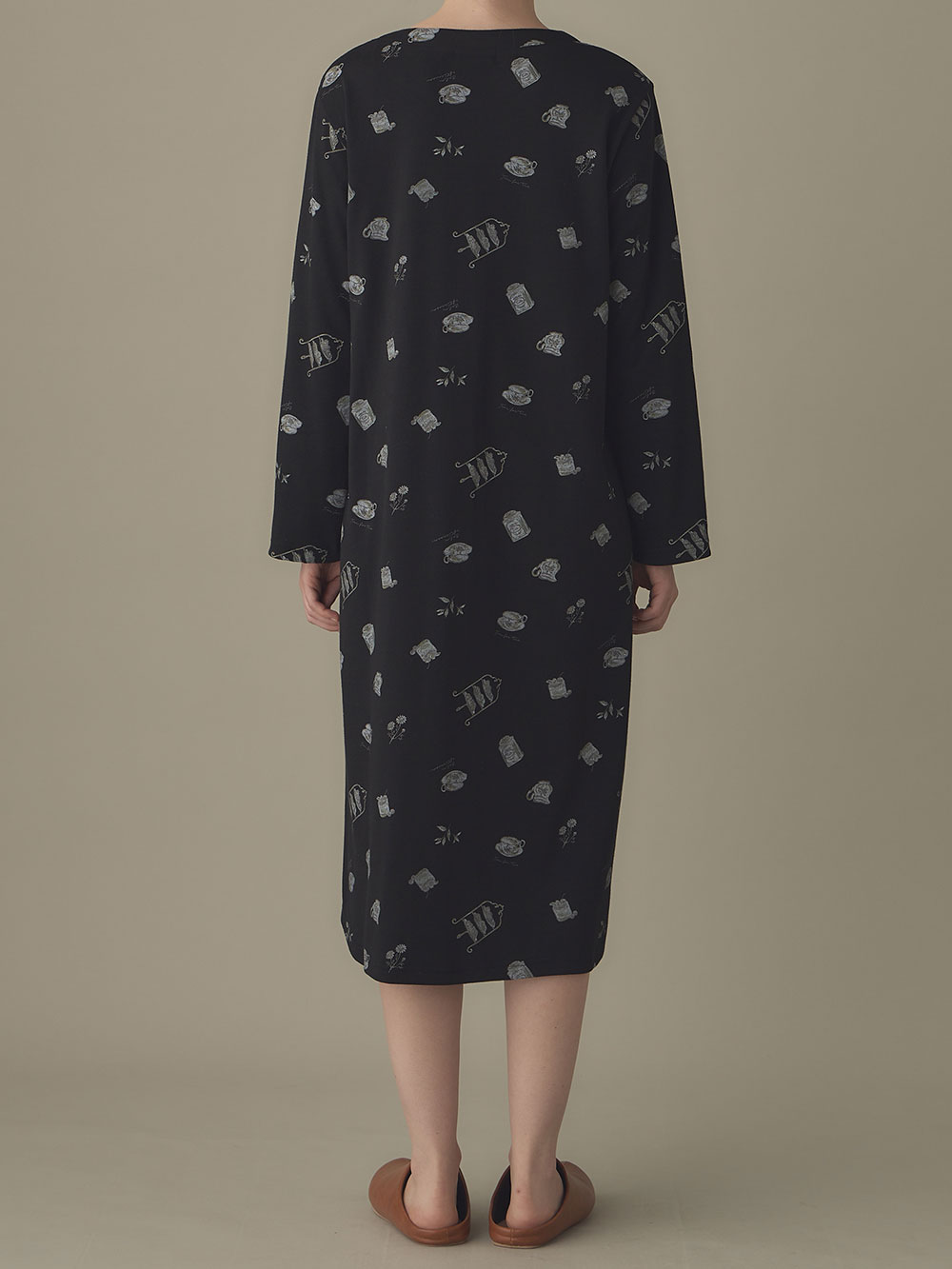 マタニティ パジャマ・ルームウェア|スムース素材ティータイムモチーフネグリジェ　マタニティ・産後授乳服【出産後も長く使える】Rosemadame（ローズマダム）