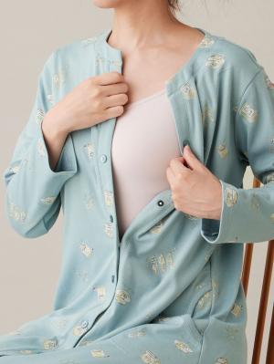 マタニティ パジャマ・ルームウェア|スムース素材ティータイムモチーフネグリジェ　マタニティ・産後授乳服【出産後も長く使える】Rosemadame（ローズマダム）