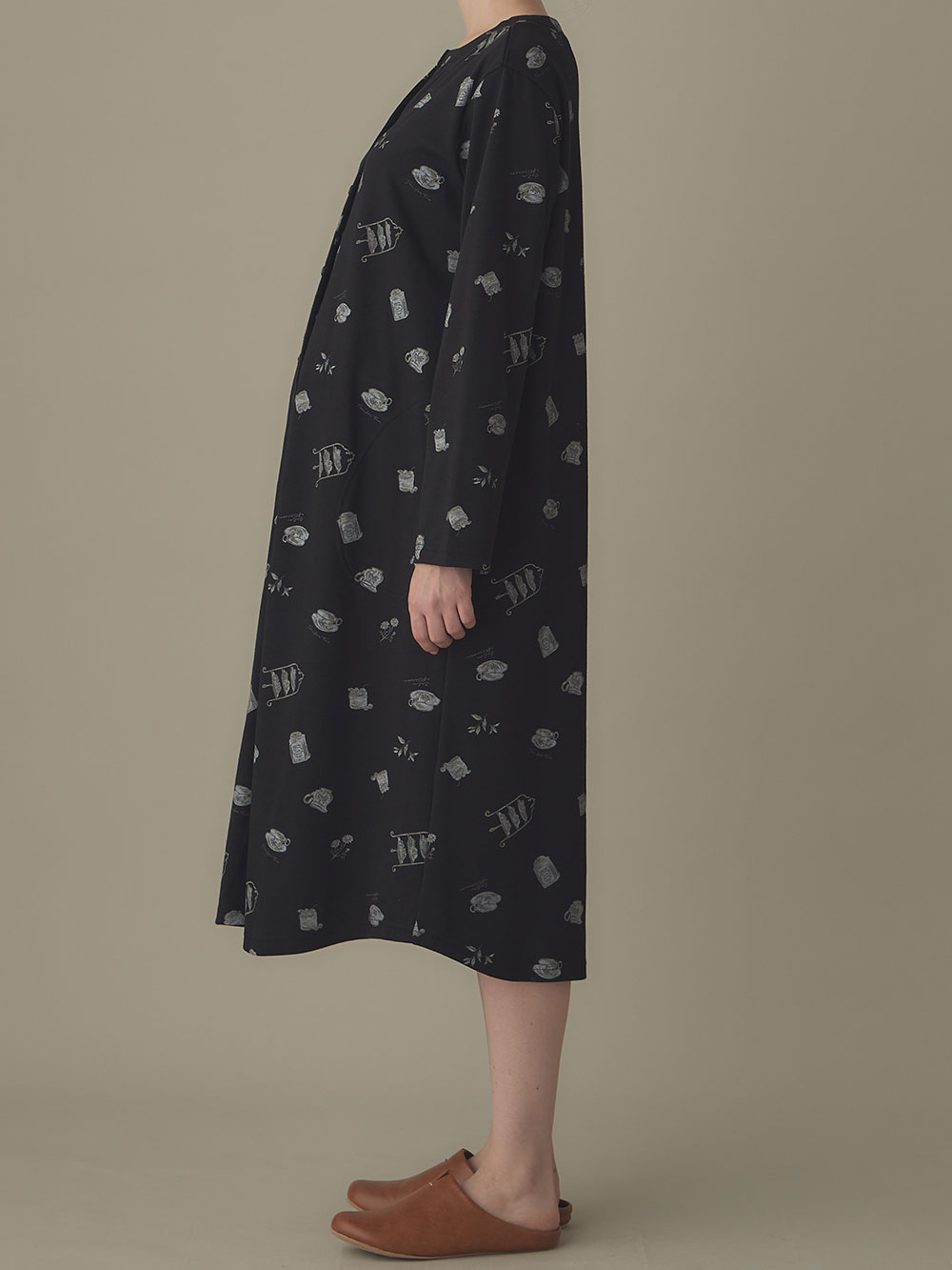 マタニティ パジャマ・ルームウェア|スムース素材ティータイムモチーフネグリジェ　マタニティ・産後授乳服【出産後も長く使える】Rosemadame（ローズマダム）