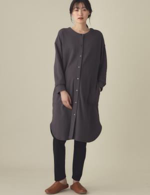 マタニティ パジャマ・ルームウェア|ワッフルフェイス裏起毛×スムースパジャマ　マタニティ・産後授乳服【出産後も長く使える】Rosemadame（ローズマダム）|チャコール