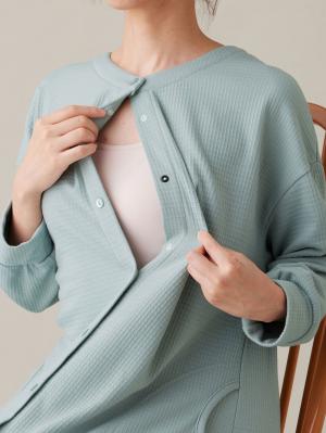 マタニティ パジャマ・ルームウェア|ワッフルフェイス裏起毛×スムースパジャマ　マタニティ・産後授乳服【出産後も長く使える】Rosemadame（ローズマダム）