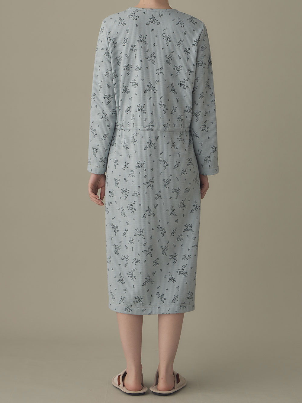 マタニティ パジャマ・ルームウェア|ワッフルフェイス裏起毛花柄ネグリジェ　マタニティ・産後授乳服【出産後も長く使える】Rosemadame（ローズマダム）