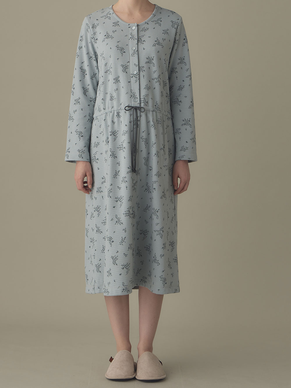 マタニティ パジャマ・ルームウェア|ワッフルフェイス裏起毛花柄ネグリジェ　マタニティ・産後授乳服【出産後も長く使える】Rosemadame（ローズマダム）