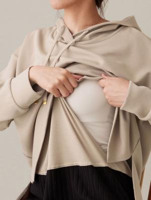 マタニティ ワンピース|プルパーカー×リブスカートドッキングワンピース マタニティ・産後授乳服【出産後も長く使える】Rosemadame(ローズマダム)
