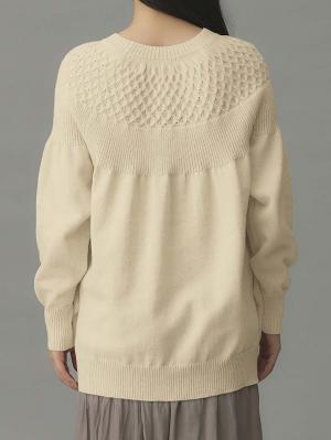 マタニティ トップス|ニットジャガードチュニック　マタニティ・産後授乳服【出産後も長く使える】Rosemadame（ローズマダム）