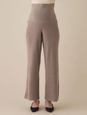 マタニティ パンツ|リブニットワイドパンツ　マタニティ・産後【出産後も長く使える】Rosemadame（ローズマダム）