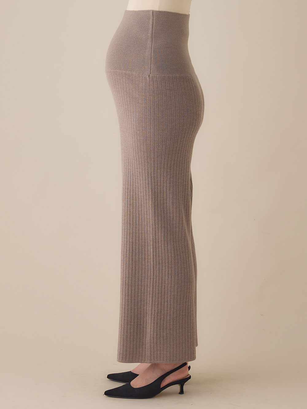 マタニティ パンツ|リブニットワイドパンツ　マタニティ・産後【出産後も長く使える】Rosemadame（ローズマダム）