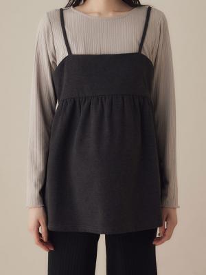 マタニティ トップス|【あったか～い。冬支度セール対象】ニットカルゼ×テレコ起毛ペプラムキャミトップス　マタニティ・産後授乳服【出産後も長く使える】Rosemadame（ローズマダム）