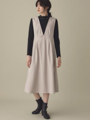 ニットカルゼ×テレコ起毛ジャンドレアンサンブル　マタニティ・産後授乳服【出産後も長く使える】Rosemadame（ローズマダム）10488