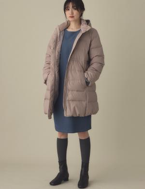 マタニティ アウター(コート)・ママコート|マットタフタ ダウンママコート マタニティ・産後授乳服【出産後も長く使える】Rosemadame(ローズマダム)|モカ