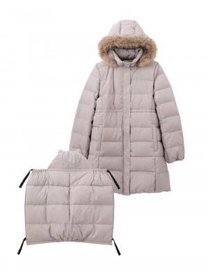マタニティ アウター(コート)・ママコート|マットタフタ ダウンママコート マタニティ・産後授乳服【出産後も長く使える】Rosemadame(ローズマダム)|モカ