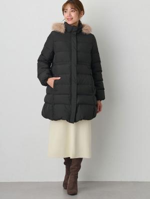 マタニティ アウター(コート)・ママコート|マットタフタ ダウンママコート マタニティ・産後授乳服【出産後も長く使える】Rosemadame(ローズマダム)|ブラック