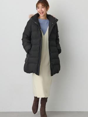 マタニティ アウター(コート)・ママコート|マットタフタ ダウンママコート マタニティ・産後授乳服【出産後も長く使える】Rosemadame(ローズマダム)|ブラック