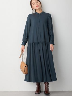 マタニティ ワンピース|ローウエストワンピース　マタニティ・産後授乳服【出産後も長く使える】|ネイビー