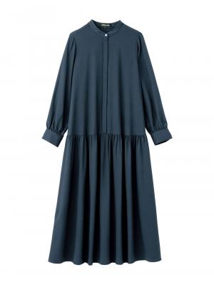 マタニティ ワンピース|ローウエストワンピース　マタニティ・産後授乳服【出産後も長く使える】|ネイビー