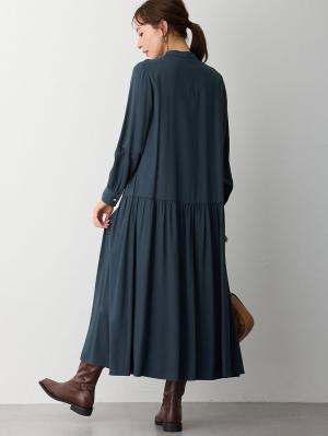 マタニティ ワンピース|ローウエストワンピース　マタニティ・産後授乳服【出産後も長く使える】|ネイビー