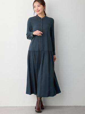 マタニティ ワンピース|ローウエストワンピース　マタニティ・産後授乳服【出産後も長く使える】|ネイビー