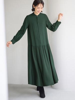 マタニティ ワンピース|ローウエストワンピース　マタニティ・産後授乳服【出産後も長く使える】|グリーン