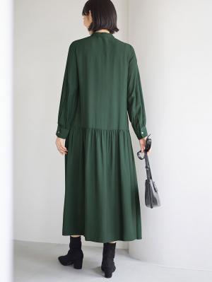 マタニティ ワンピース|ローウエストワンピース　マタニティ・産後授乳服【出産後も長く使える】|グリーン