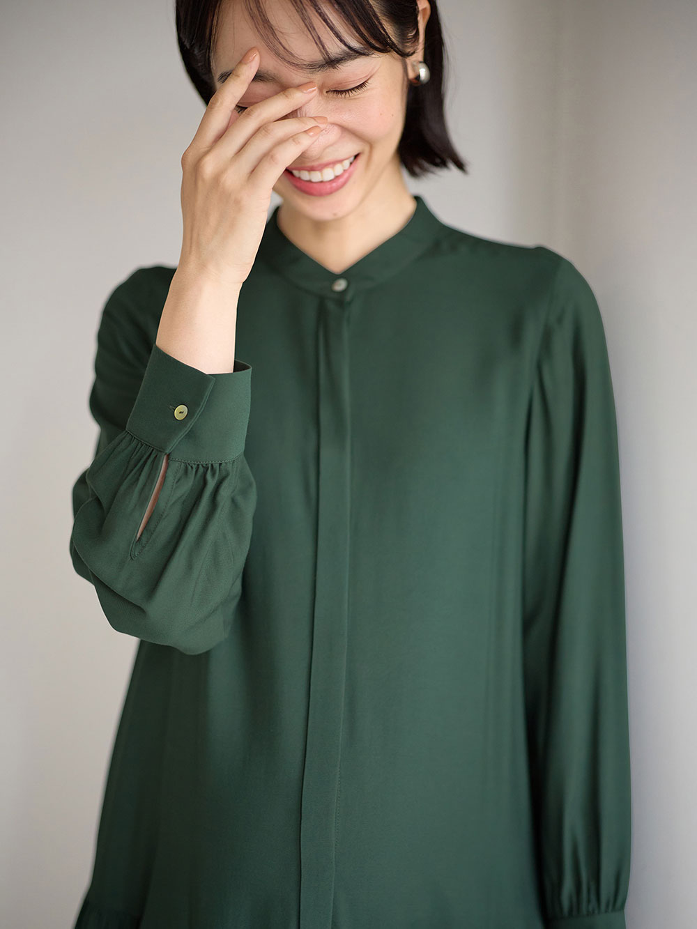 マタニティ ワンピース|ローウエストワンピース　マタニティ・産後授乳服【出産後も長く使える】|グリーン