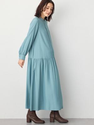 マタニティ ワンピース|ローウエストワンピース　マタニティ・産後授乳服【出産後も長く使える】|ブルー