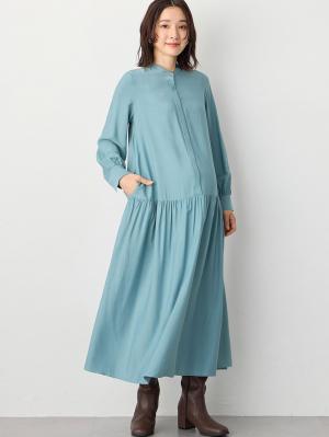 マタニティ ワンピース|ローウエストワンピース　マタニティ・産後授乳服【出産後も長く使える】|ブルー