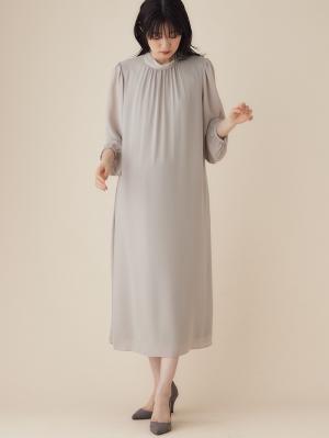 シフォンロングワンピース マタニティ・産後授乳服【出産後も